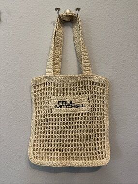 NWOT Paul Mitchell Woven Crochet Tote Bag